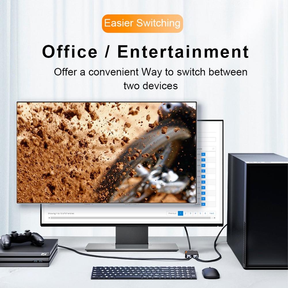 Hdmi Two-In-One-Out Smart Two-Way Switcher Provides Lossless Signal Transmission Video Formats Tools