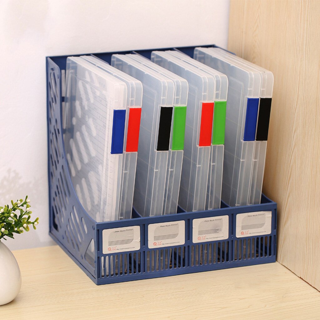 Caja de almacenamiento transparente A4 de plástico transparente para documentos, estuche de almacenamiento práctico, impermeable, ahorro de espacio