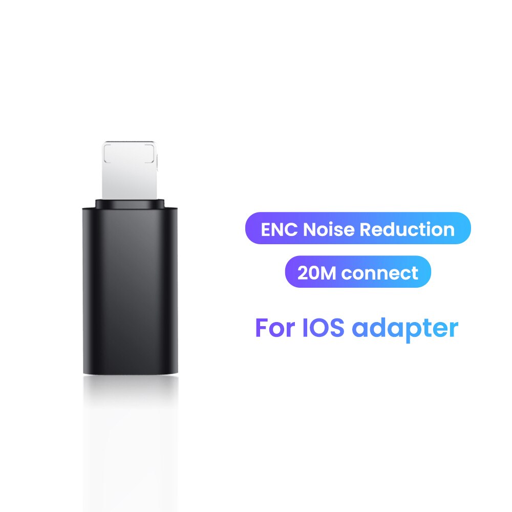 2 in 1 wireless lavalier microphone conference host live bluetooth microphone noise reduction clear pickup: For iOS adpater