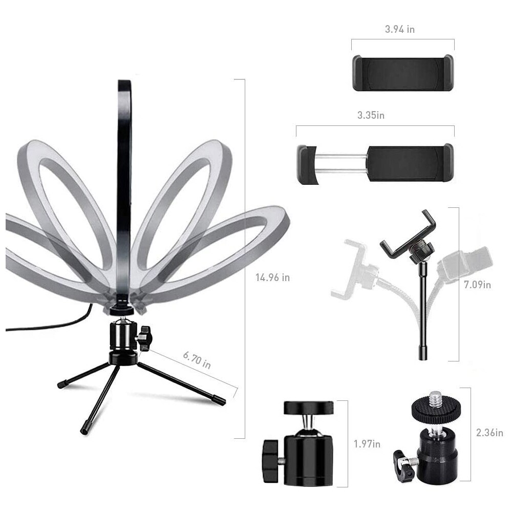 10 pouces USB anneau lumineux anneau lampe grand anneau lumière avec trépied LED rvb Selfie anneau lumière pour faire la vidéo de téléphone en direct