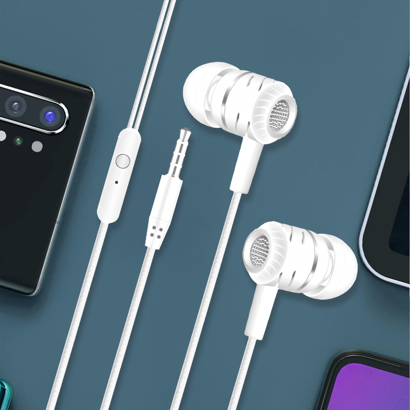 Wired Headphones With Mic Earphones In Ear Headphones With Microphone 3.5mm Wired Earbuds For Ios And GüMrüKsüZ Vergisiz üRüNler