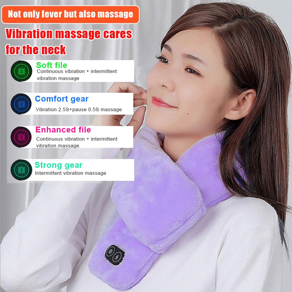 USB Beheizte Männer Winter Schal Schal Außenhandel Frauen Clever Heizung Einfarbig Vibration Massage Schal Mehrere Farben