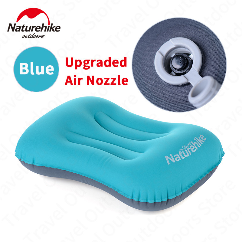Naturehike Aufblasbare Kissen Reisen Luft Kissen Hals Camping Schlaf Getriebe Schnelle tragbar TPU Büro Freien Wandern NH17T013-Z: Blau-hoch