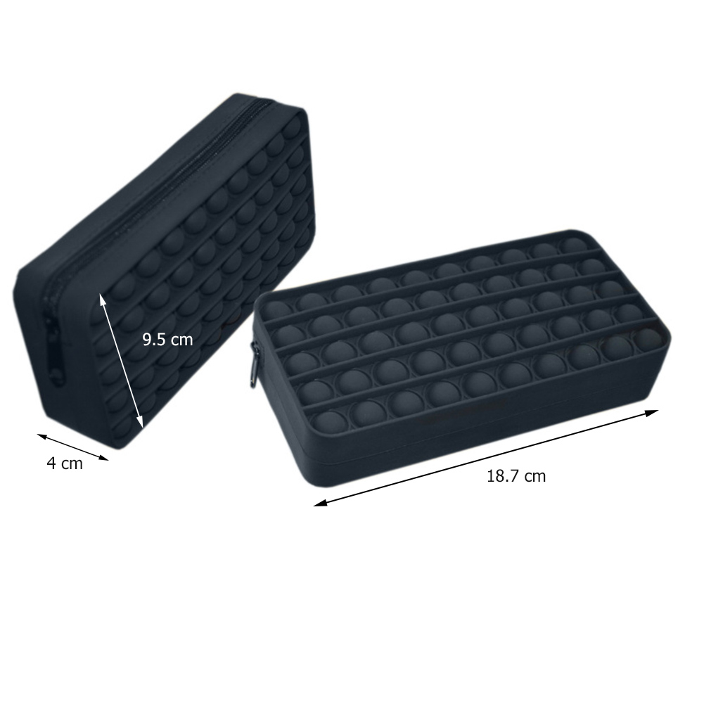 Funny Pencil Case Silicone Purse Push Bubbles Simple Stationary Bag Popper Sensory Pencil Case Fidget Toys: 9