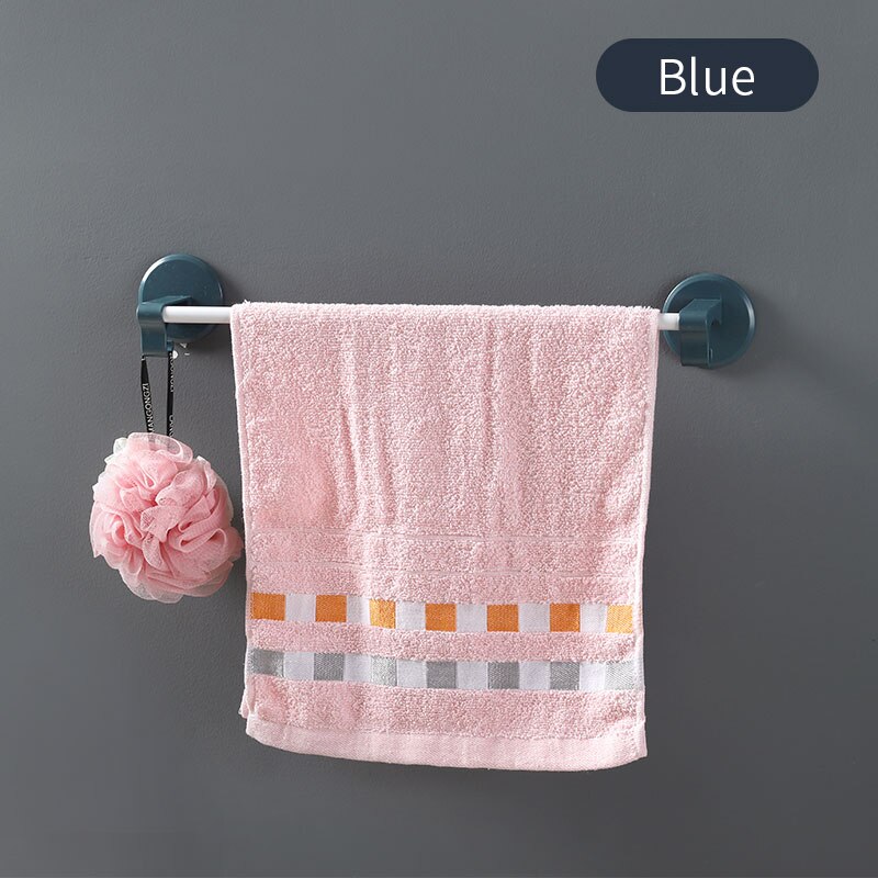 Slagfrit håndklædestativ badeværelse badeværelse rack håndklædestativ toilet sugekop nordisk simpelt hængende rack rack badeværktøj: Blå