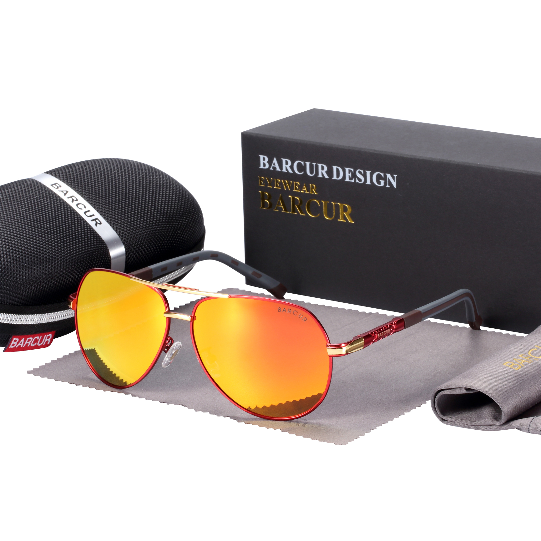 BARCUR Männer Sonnenbrille Original Polarisierte Fahrer gläser Polaroid sonnenglas Männliche Pilot Brillen: green