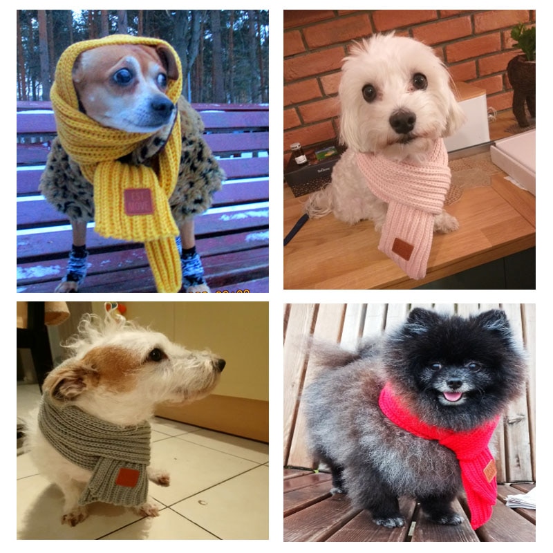 Écharpe d'hiver pour animaux de compagnie, grand foulard en tricot doux pour grands chiens, Bandana chaude pour chiens et chats, écharpe épaisse et chaude pour animaux de compagnie