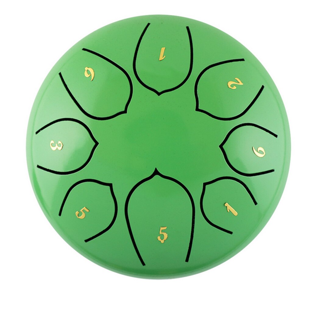 6" Alloy Steel Tongue Drum 8 Notes Tank Drum Instrument w/ Bag Mallets: Light Green