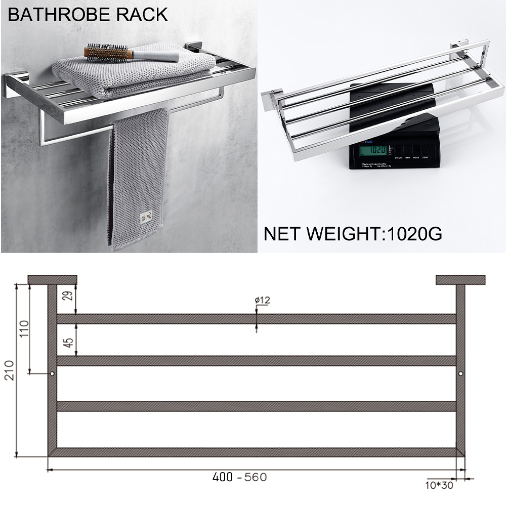 Accesorios de WC cromados pulidos, soporte de papel higiénico, gancho de pared, toallero, colgador de batas, juego de accesorios de baño de acero inoxidable