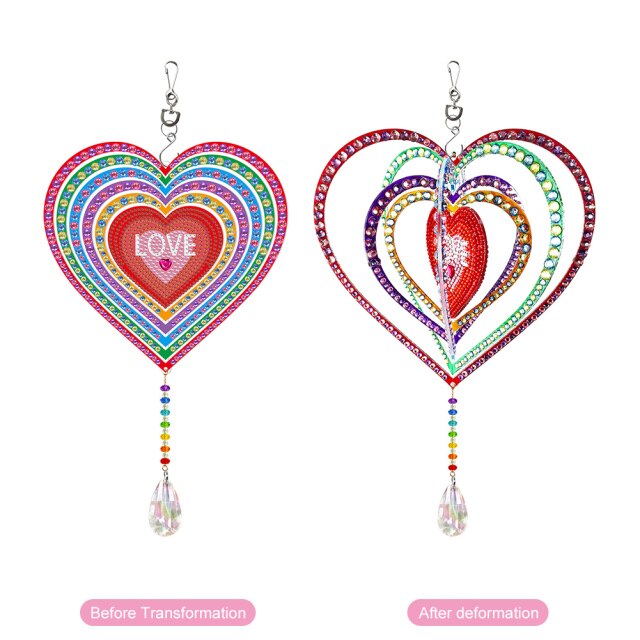 Exquisite Rotatable Wind Chime Kit 5D Diamond Painted Shaped Diamond Embroidery Pendant DIY Craft Mosaic Home Decor: GSP205