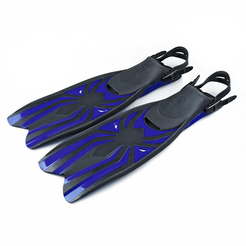 TPR-aletas de buceo para adulto, flexibles, antideslizantes, de goma, ajustables, abiertas, profesionales: Blue / S