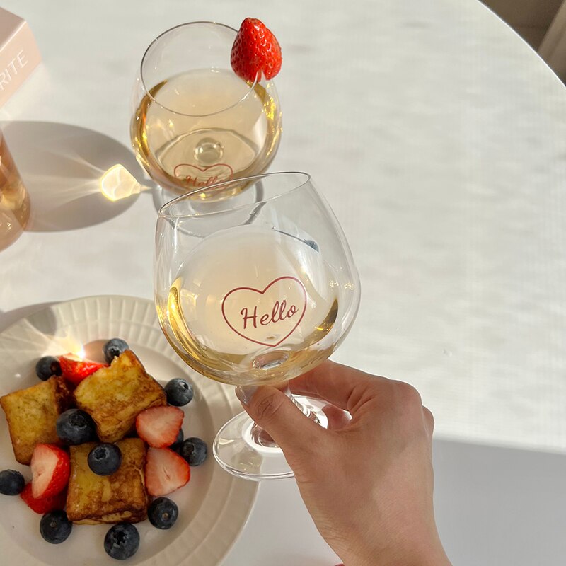 Franse Liefde Beker Rode Brief Cup Romantische Hart Wijn Cup Voor Wedding Party Koffiekopje Cut Glas Cup Leuke Water fles