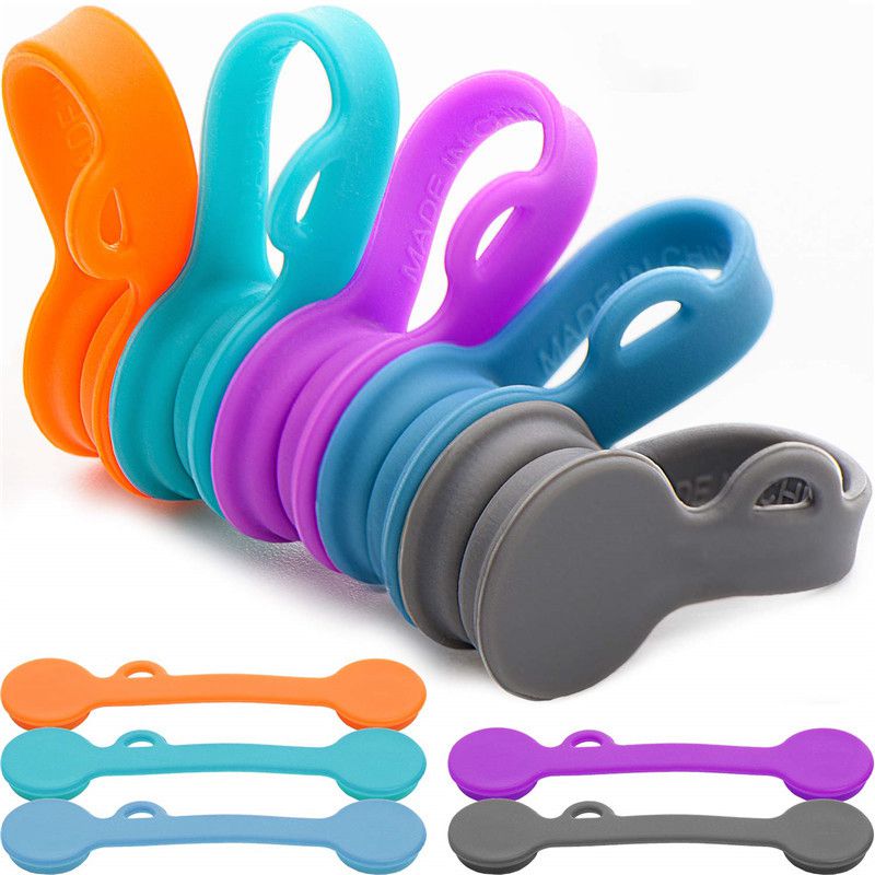 6 pcs Magnetic Cable Clips Magnetic Cable Organizers Twist Ties Earbuds Cords Winder USB Cable Manager Bookmark Clips 6 Colors