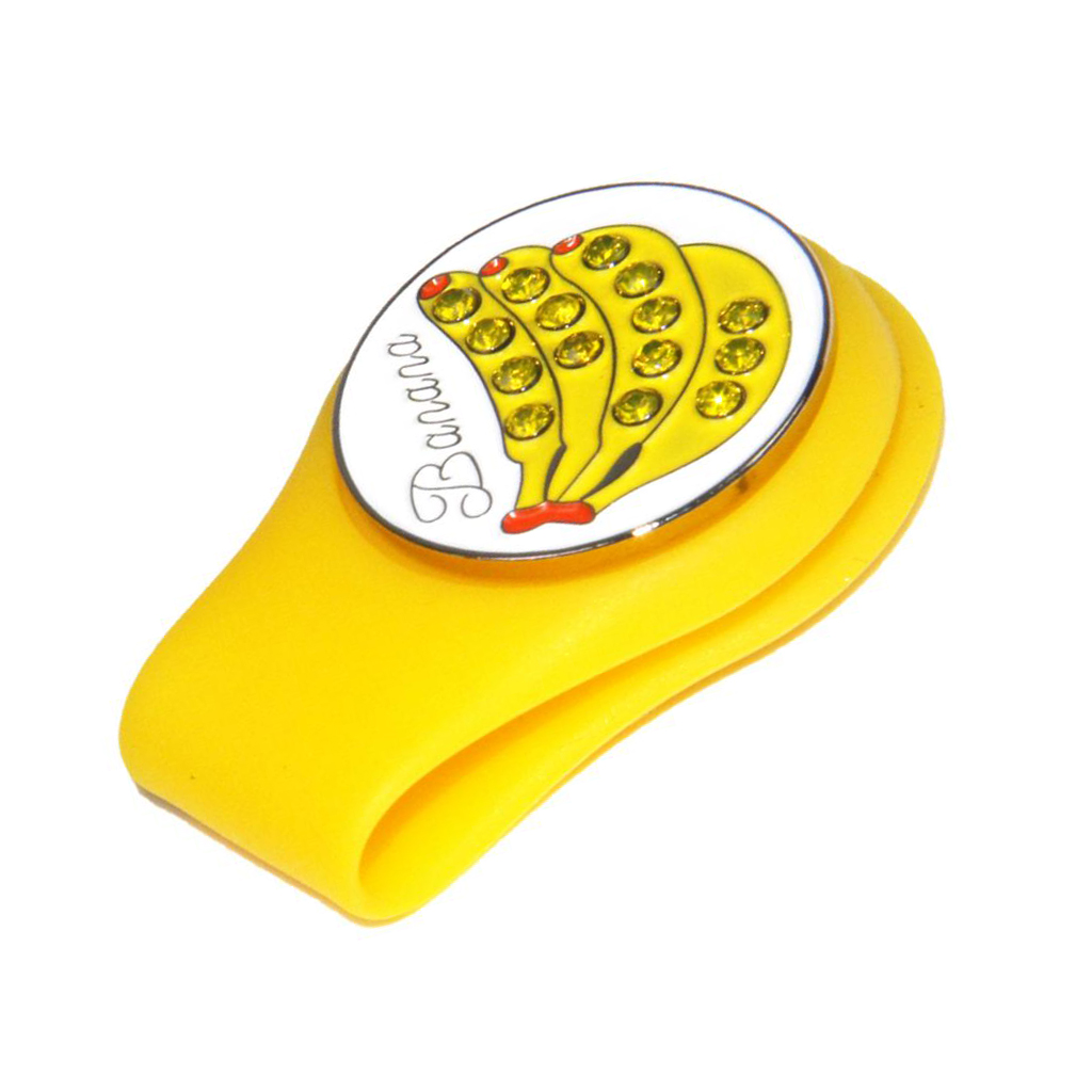 Magnétique balle de Golf marqueur Golf chapeau casquette pince nouveauté Fruit motif Golf pour femmes dame enfants-plusieurs couleurs: Yellow