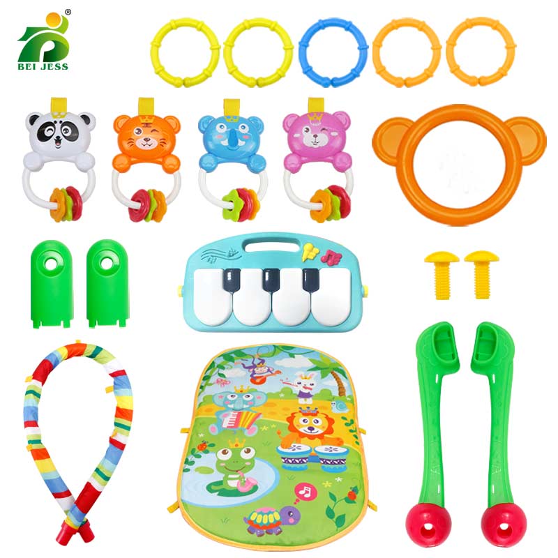 #39 leksak baby pussel aktivitet spel djur mjuk crawl musik piano lekmatta tidig pedagogisk golv gym leksak för barn