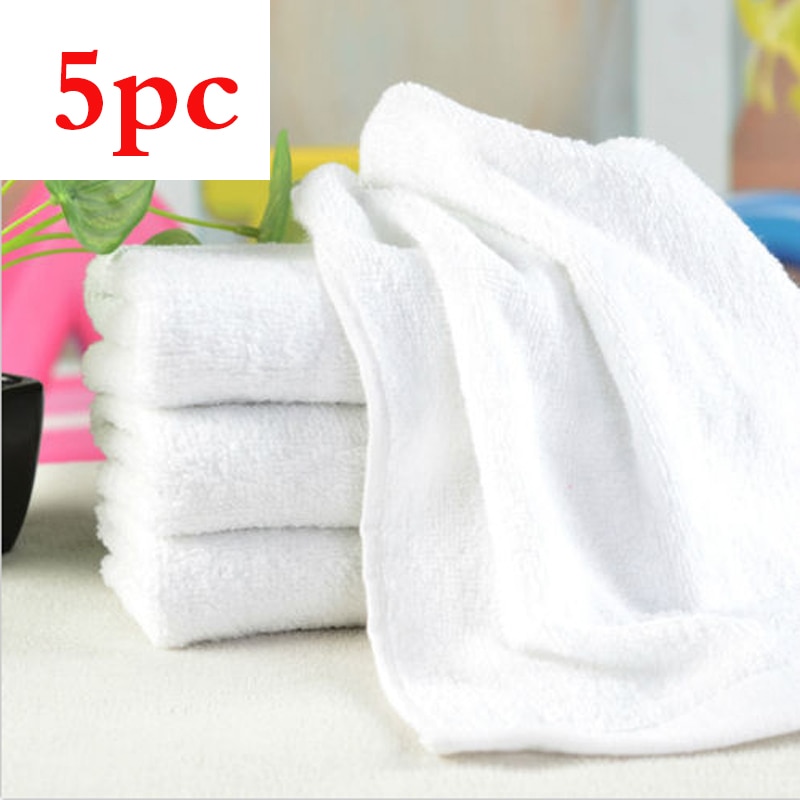 5 Pc 30*60 Cm Zachte Handdoek Gezicht Draagbare Witte Hotel Bad Washandjes Handdoek
