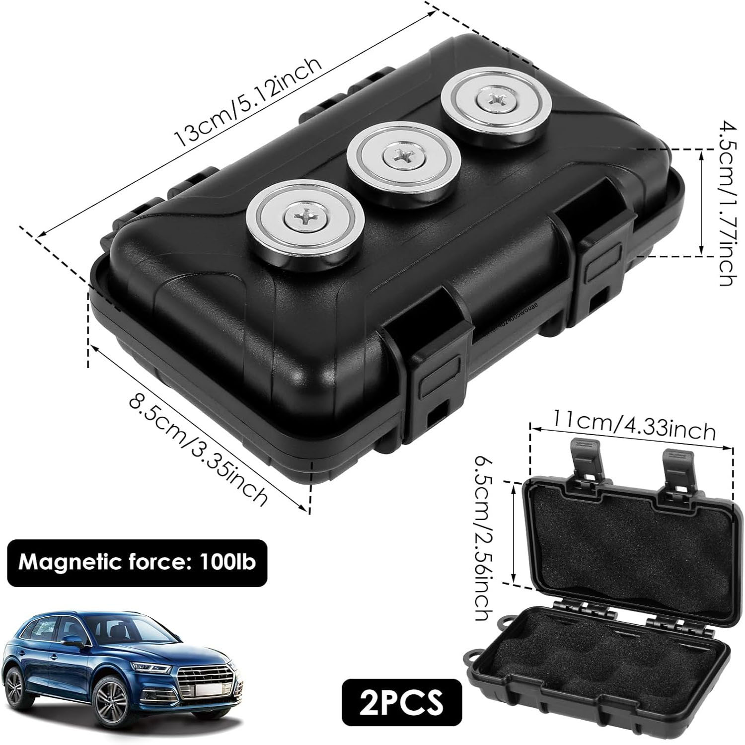 Funda resistente a la intemperie con soporte magnético Spy Spot para GPS, soporte para llaves magnético debajo de los rastreadores del coche, caja de bloqueo para artículos, llavero
