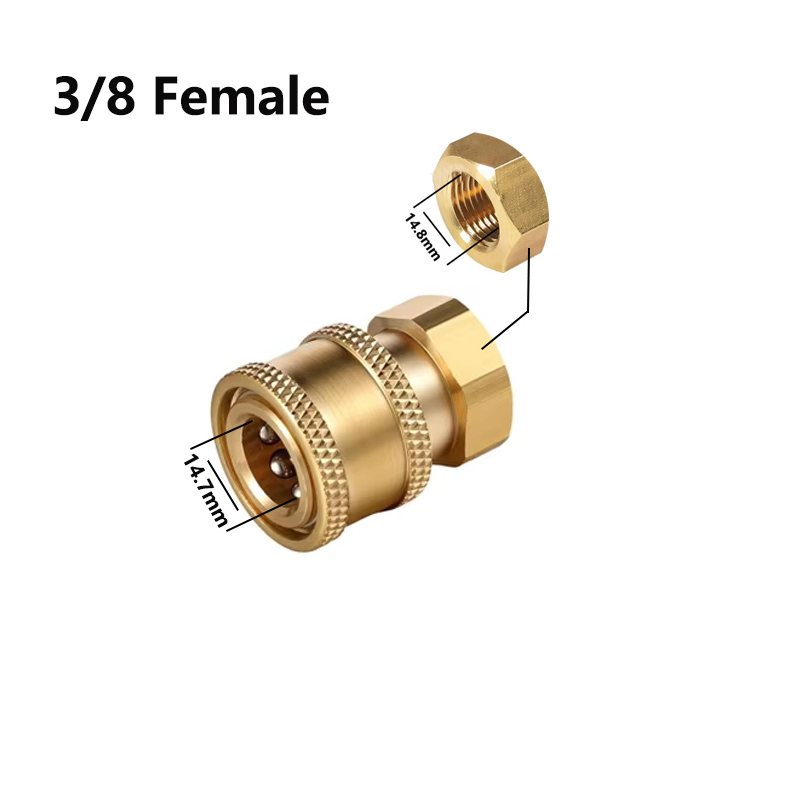 3/8 Zoll männlicher und weiblicher Schnellverbinder Hochdruckreiniger-Adapter Schlauch Schnellverbinder Hochdruckreiniger Gewindebeschläge Kupplung: Typ 1