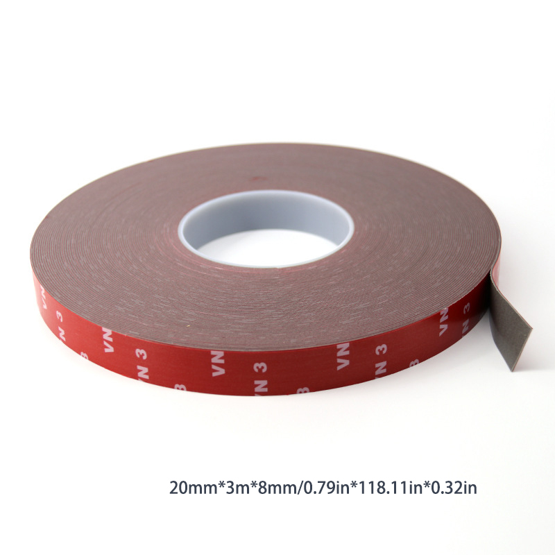 Nastro biadesivo da 3 metri adesivo con nastro adesivo in schiuma acrilica permanente resistente per auto a casa per interni ad alta temperatura: Rosso