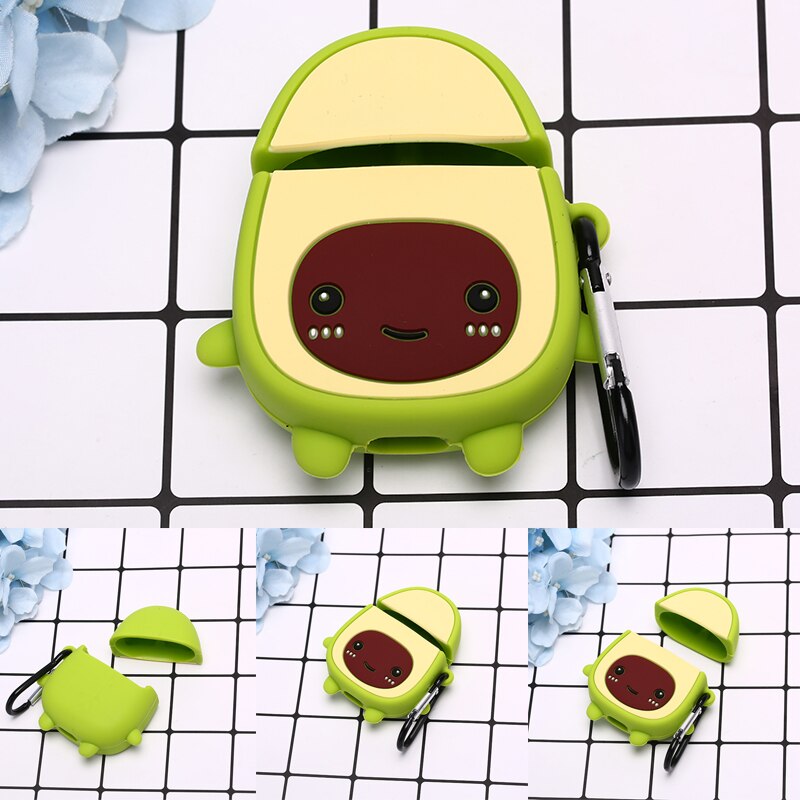 1Pc 3D Leuke Avocado Siliconen Oortelefoon Beschermen Cover Opladen Case Voor Airpods