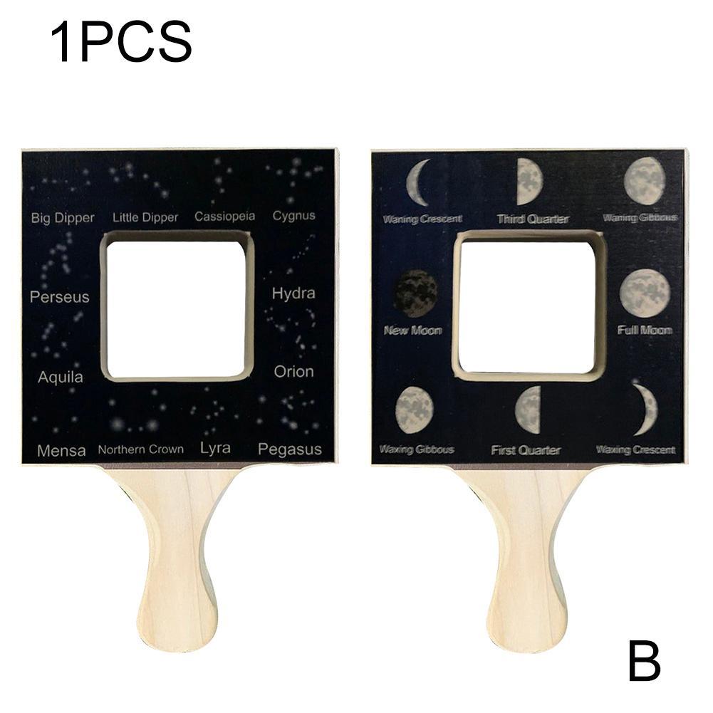 4pcs Nature Guide Finder Nature Viewfinder Double Sided Tool Identify Common Cloud Types And Foliage Wood Drawing Painting Aids