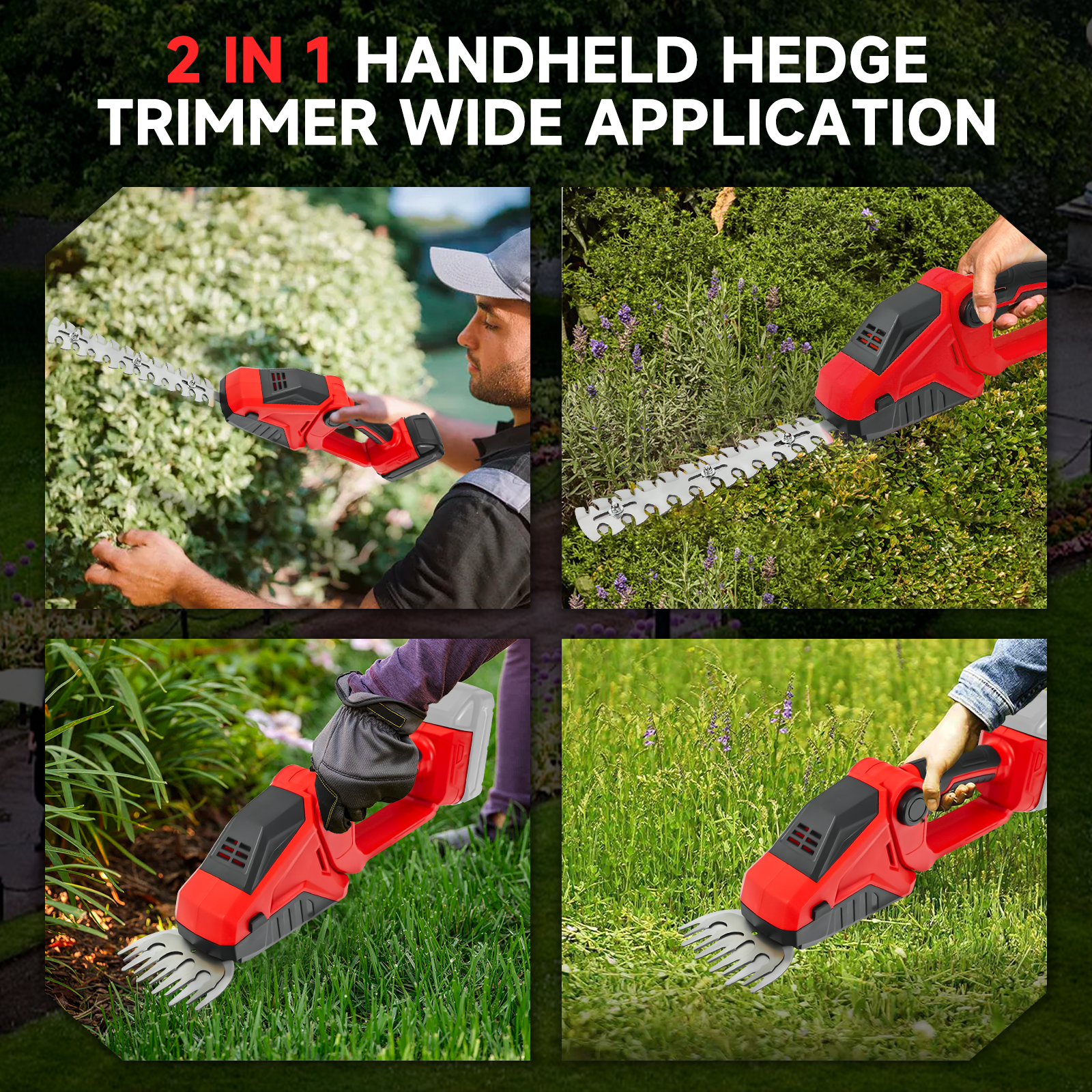 Akumulatorowe nożyce robić żywopłotu robić akumulatora Milwaukee 18 V Ręczne elektryczne nożyce robić żywopłotu 2 w 1 Nożyce robić trawy Narzędzie ogrodowe (bez akumulatora)