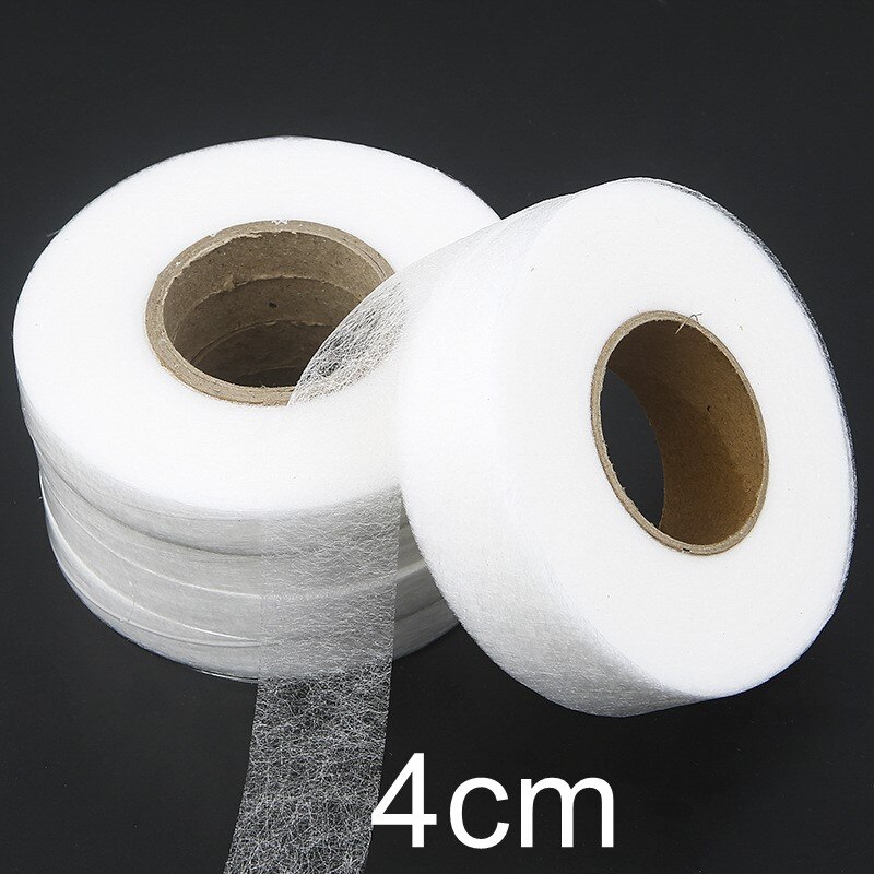 64Meters Black White Double-sided Interlining Adhesive Fabric Clothes Iron On Hem Tape Interlining Web DIY Sewing Accessories: 4cm  white
