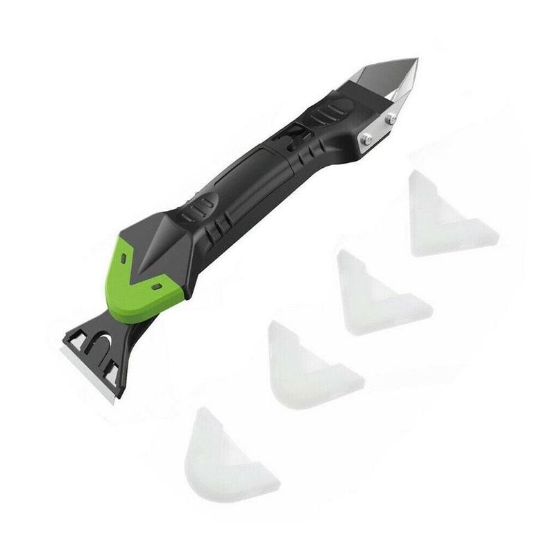 Kit de herramientas 5 en 1 para quitar calafateo de silicona, Kit de lechada suave, raspador de pegamento de plástico, herramienta de calafateo fácil