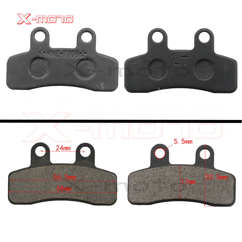 Plaquettes de frein moto 50cc - 250cc ATV Quad Go Kart la plupart des chinoises Dirt Pit Bike scooter plaquettes de frein hydrauliques avant arrière: Gris foncé