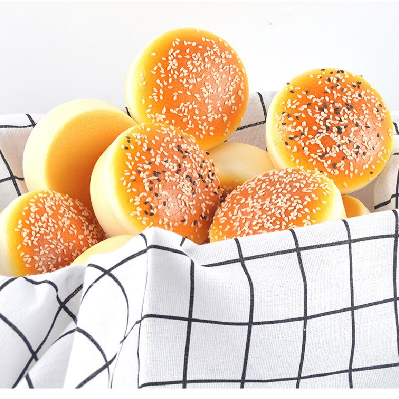 Simulation de pain de sésame 10cm, jouet artificiel à rebond lent, hamburger, nourriture, jouets pour enfants, accessoires photo