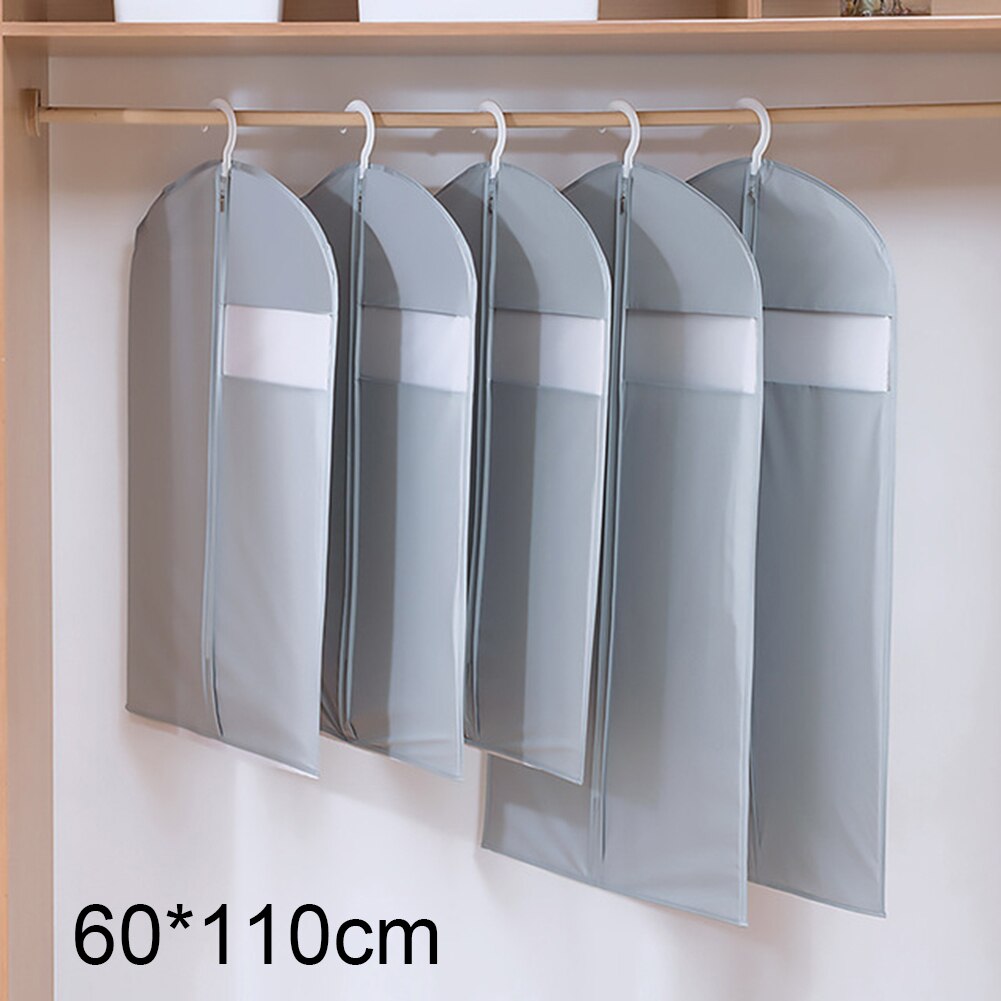 Vêtements housse anti-poussière translucide anti-poussière housse de protection manteau robe veste organisateur suspendu: Gray  M