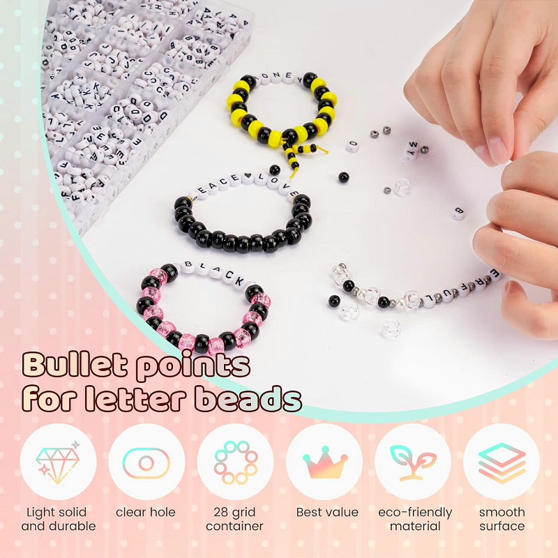 Vriendschap Armbanden Maken Kit 1400 Stuks Letter Kralen Diverse Alfabet Kralen Preppy Kralen Sieraden Maken Kit Met Kralen Case