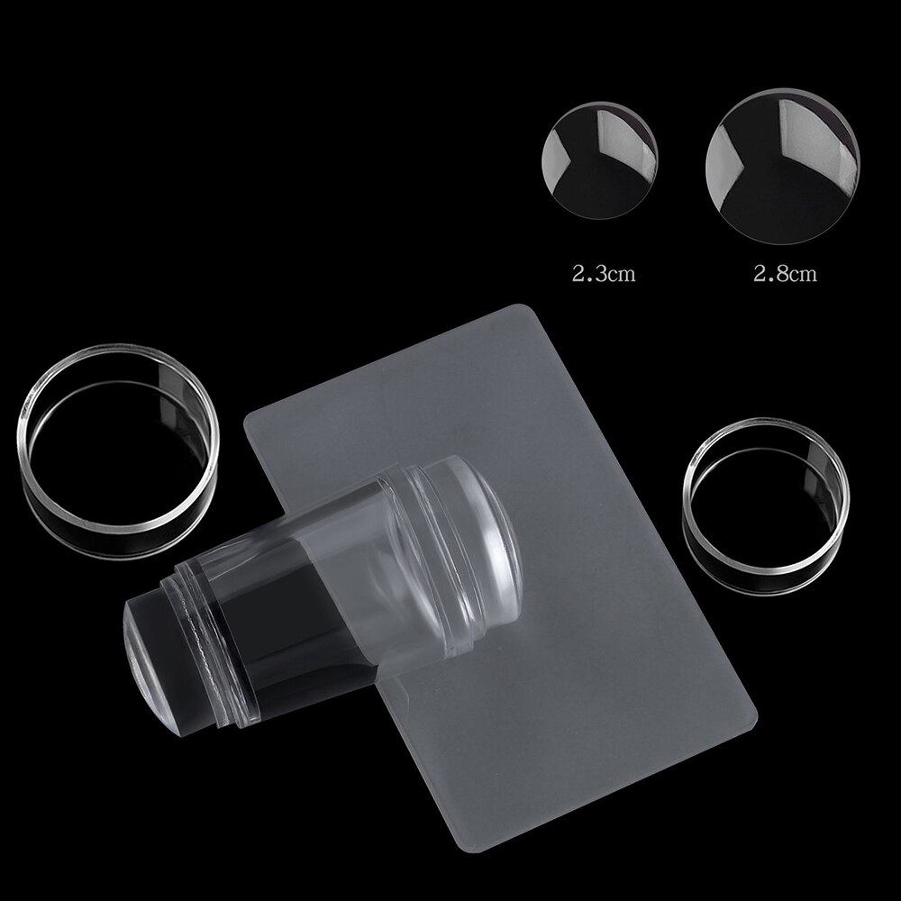 Transparent Head Nail Stamper Scraper Set Silicone Stamper for Nail Art Stamping Plate Template Stamp Tools