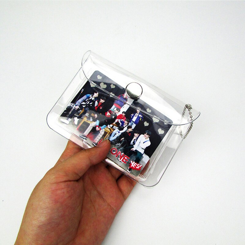 Porte-cartes en PVC Transparent, 10 pièces, porte-cartes de visite pour femmes et filles, sac de carte de crédit, porte-cartes d&#39;identité, portefeuille: Transparent