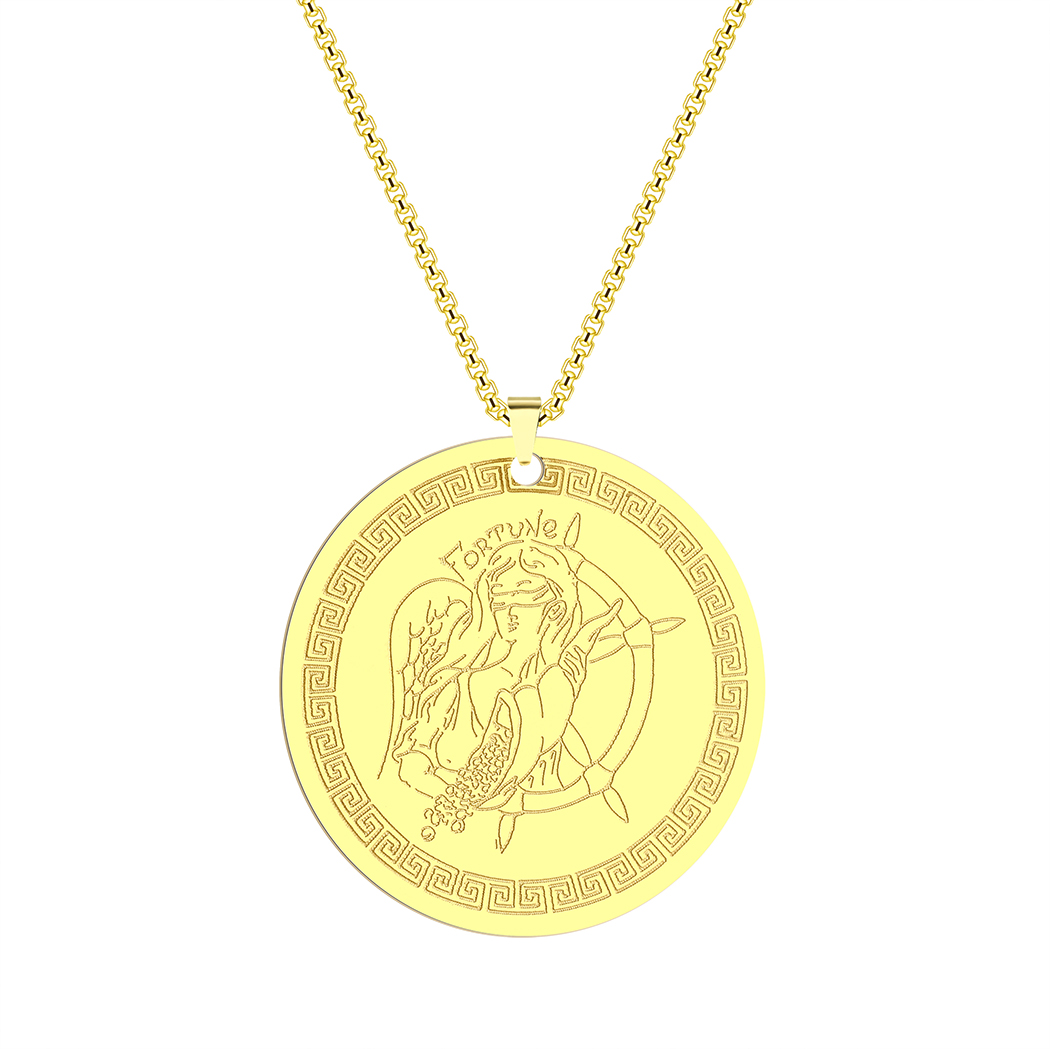 Romeinse Godin Van Geluk Hanger Ketting Voor Vrouwen Rvs Oude Griekse Sieraden Fortuna Tyche Amulet Ketting