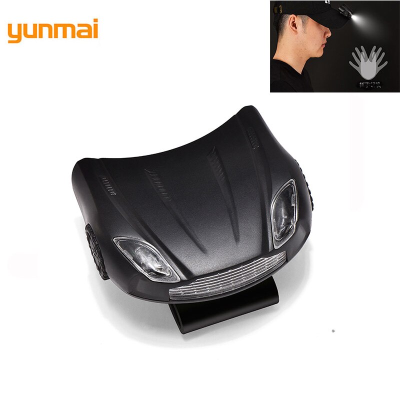 Yunmai 5 stk 5 ledet sensor hodehette lue lampe lys hodelykt lommelykt svart turlommelykt sykling blitslys utendørs ridning