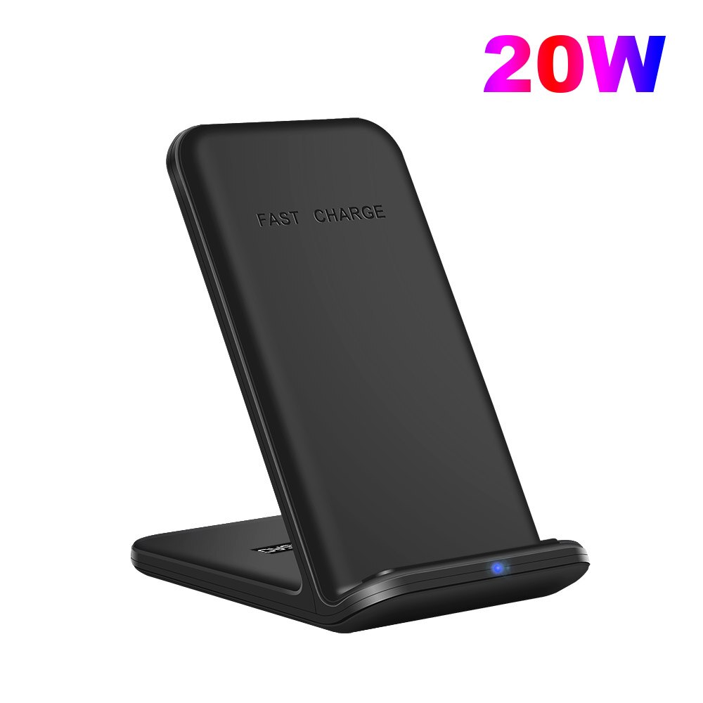 Soporte de carga inalámbrica Qi para móvil, estación de carga rápida para iPhone 13, 12 Pro, 11, XS, XR, 8, Samsung S21, S20, S10, 30W: 20W Stand