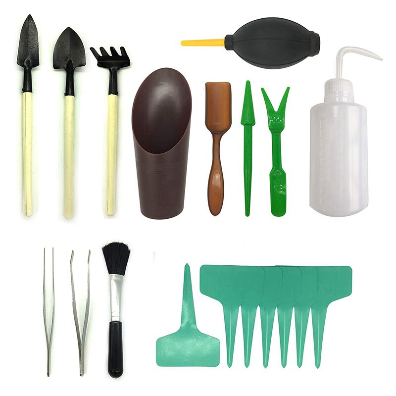 Kit de maceta para jardín de 20 piezas, juego de herramientas para plantar suculentas DIY, herramienta de siembra para trasplante de siembra