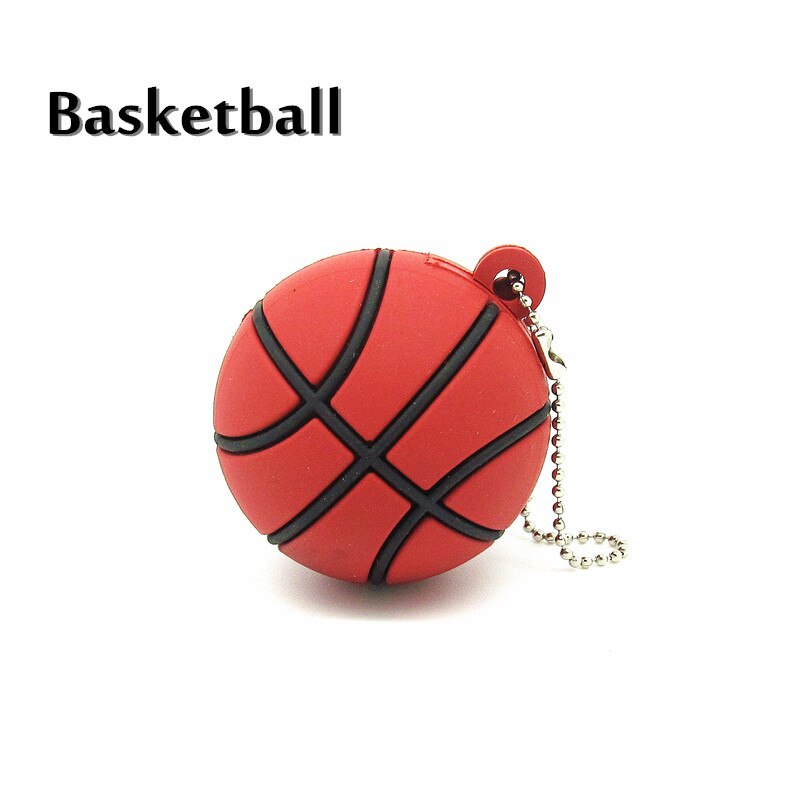Pendrive de silicona con dibujos de fútbol, baloncesto, fútbol, tenis, 4GB, 8 GB, 16 GB, 32 GB: 128 m / Basketball