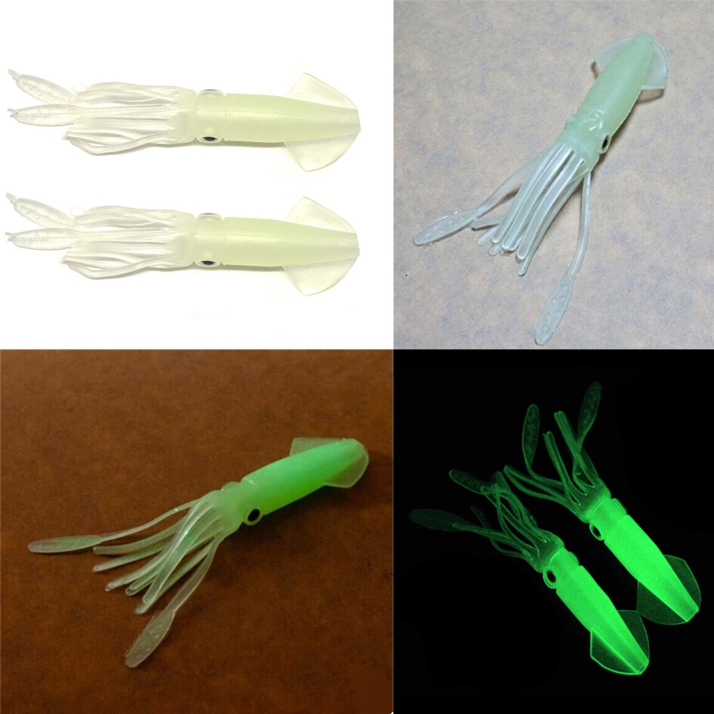 5pcs/Lot Saltwater Fishing Lure China Squid Octopus Skirts Lures Tackle Glow Luminous Fish Bait Set A10 AU7