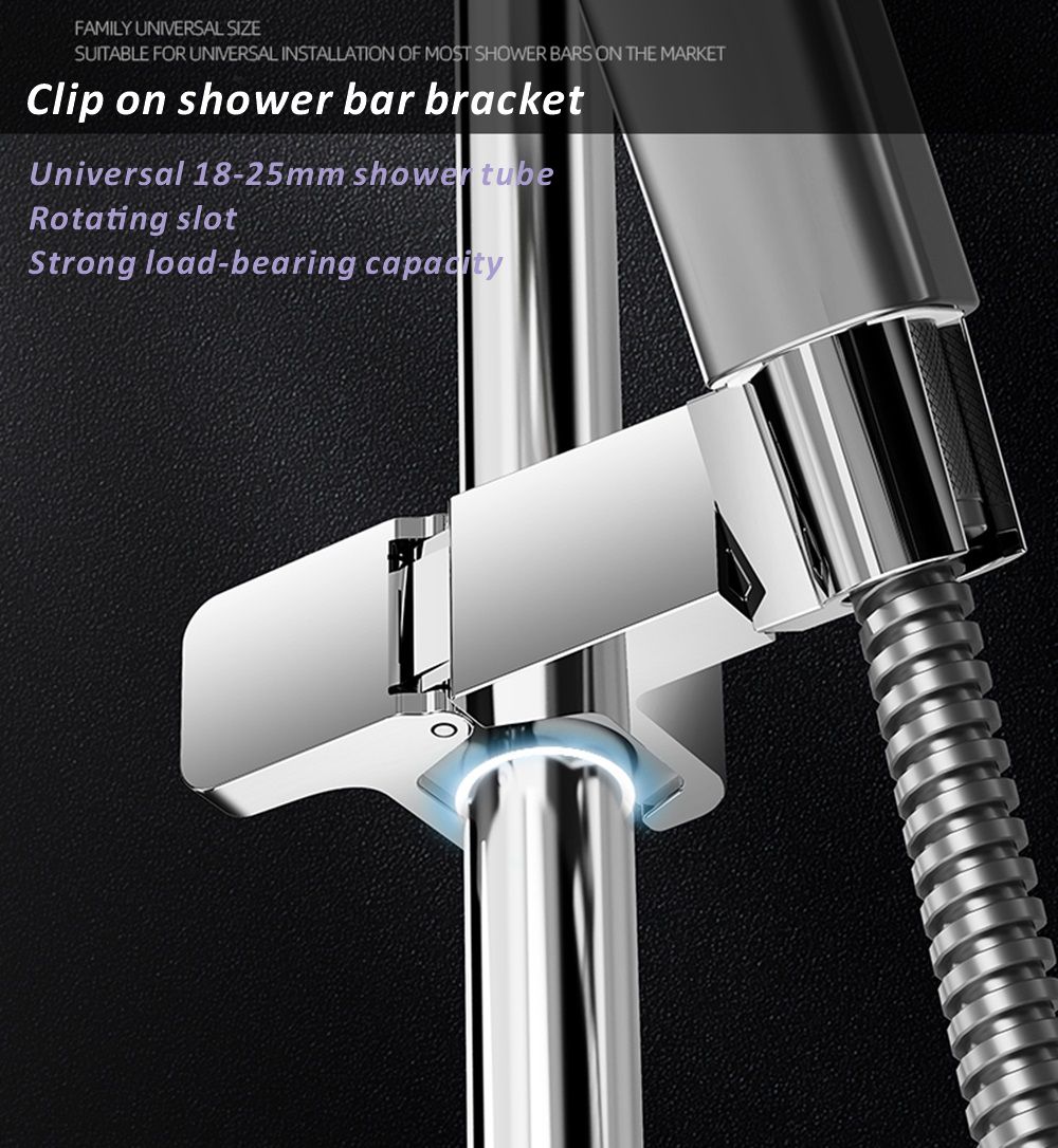 1pc Universal Shower Head Holder Adjustable 18~25mm ABS Chrome Shower Rail Holder Bathroom Accessories Shower Mounting Brackets