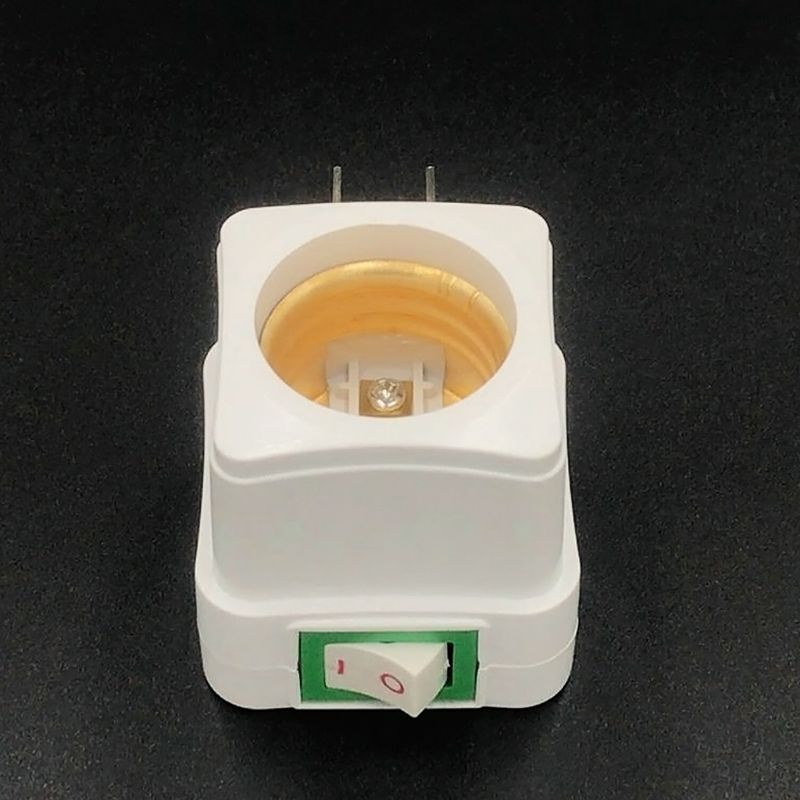 1PC Rotary E27 Plug-in Screw LED Light Bulb Holder Lamp Base Socket Plug Adapter Converter With ON/OFF Button