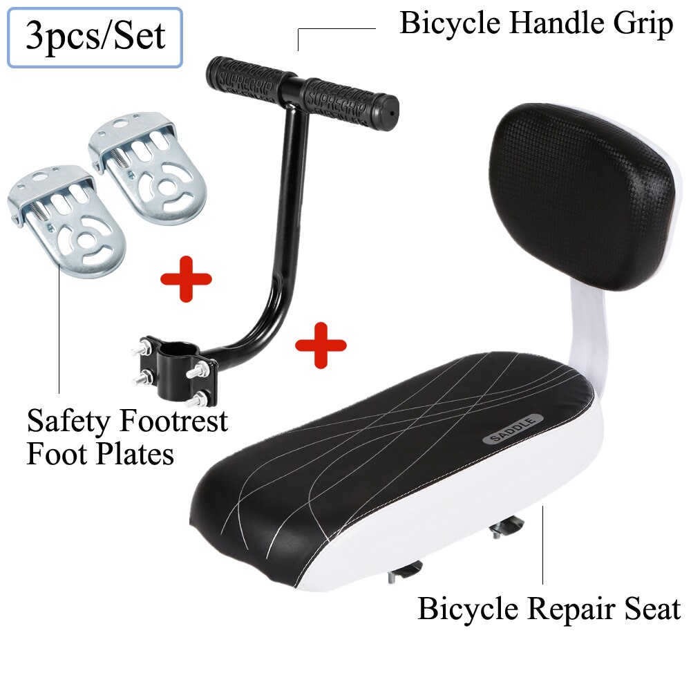 Bicycle Rear Seat Cycling Bike Bicycle MTB Back SeatPU Leather Soft Cushion Rack Seat Children Seat with Back Rest Accessiories: WHITE 1 Set