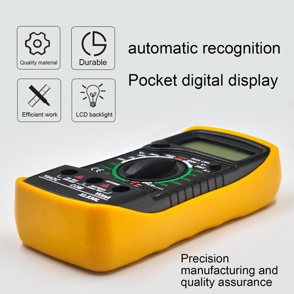 Multimetro digitale Xl830l Display digitale portatile ad alta precisione misuratore multifunzione elettrico con retroilluminazione a cinghia universale