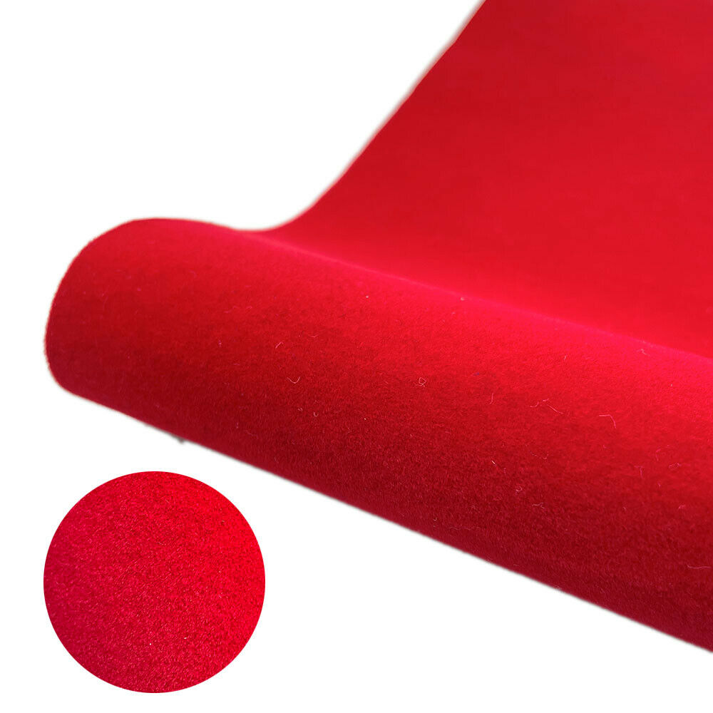 Revestimiento flocado de terciopelo autoadhesivo, hojas adhesivas de tela de fieltro para arte y manualidades, revestimiento para joyero, revestimiento de terciopelo suave para cajón: M / Rojo