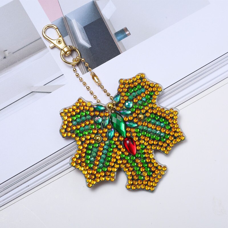3/4/5 stk diy spesialformet diamantmaleri hjerte dyr tegneserie nøkkelring nøkkelringer korssting broderi kvinner bag nøkkelring