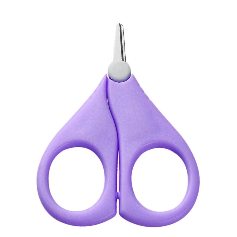 Tijeras de seguridad para manicura con punta redonda para bebé, de acero inoxidable, Ideal para de ducha, para recién nacidos, bebés y niños pequeños: Morado