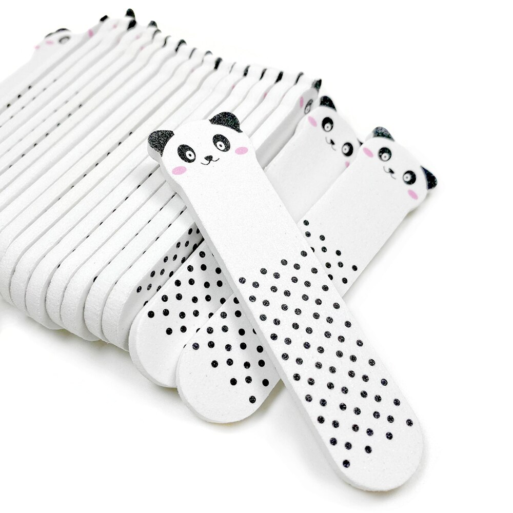 10pcs Nail Files Sanding Mini Small White Panda Buffer Pedicure Manicure Polish Nail Art Sponge Tools for Lime a Ongle