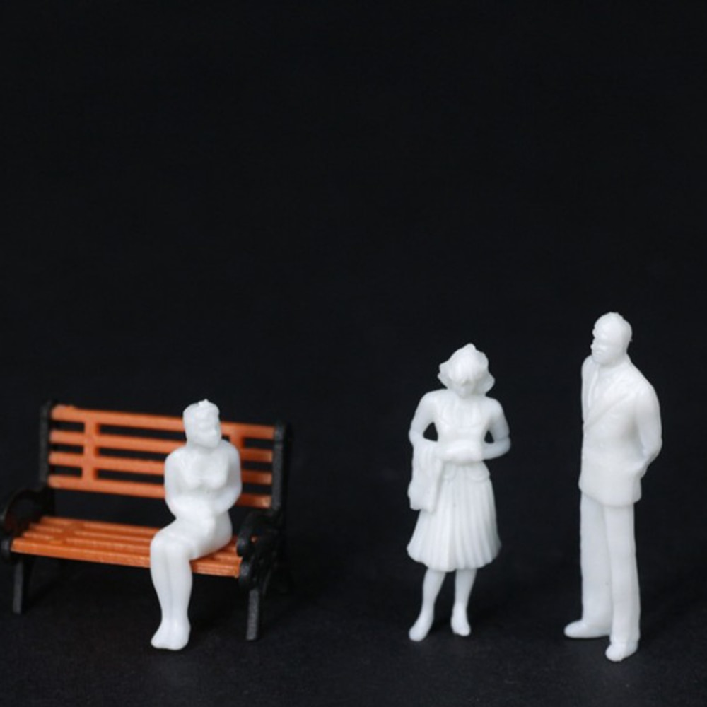1;100 MIXED 100pcs miniature white figures Architectural model human scale HO model ABS plastic peoples 2.0cm