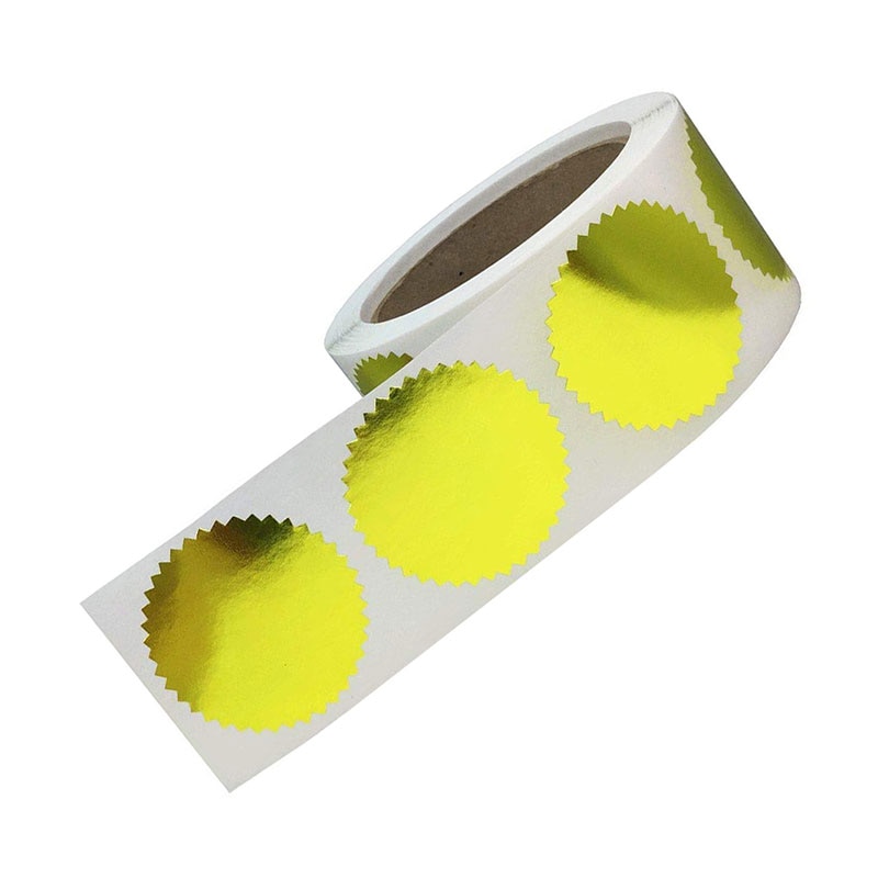 500pcs Gold Foil Embossed Stickers Foil Blank Certificate Sealing Labels -2" Gold Metallic Wafer Seals Labels for Package